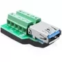 Kabeļu savienotāja adapteris DeLOCK 65370 USB 3.0-A 10p melns zaļš sudrabains