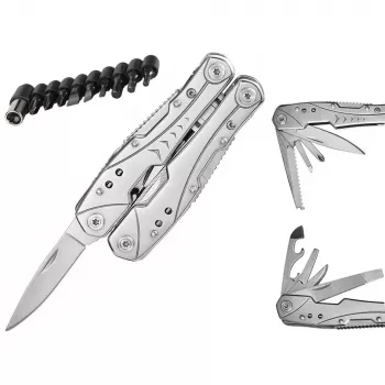 Extralink Multitool, Pocket Knife 23-in-1, with Case, Silver
