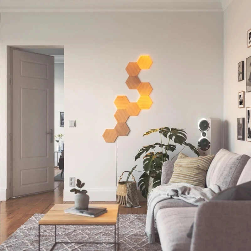 Nanoleaf Elements koka izskata sešstūra paplašināšanas komplekts, 3 gab.