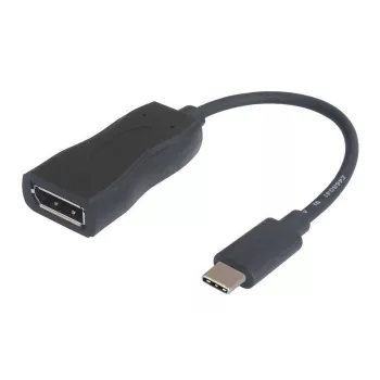 DisplayPort Alt Mode USB-C uz DisplayPort kabelis Garbot 15 cm USB 3.1 vīrišķais uz sievišķo melns