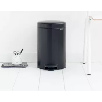 Brabantia 113741 atkritumu tvertne 12 l apaļa melna (11 37 41)