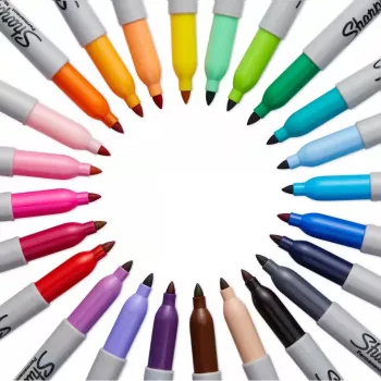Sharpie smailā gala pastāvīgais marķieris, melns, 12 gab.