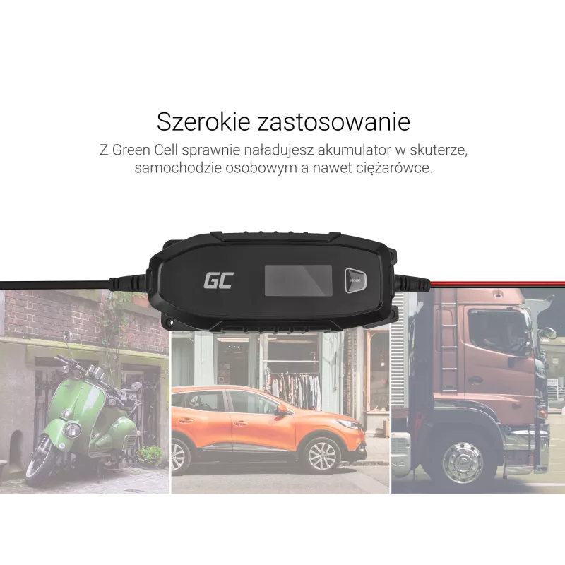 zaļa Cell lādētājs akumulatoriem 6V 12V 4A ar diagnostikas funkciju