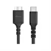 USB kabelis MediaRange MRCS257 0.5 m — Micro-USB B uz USB-C, USB 3.2 Gen 1 (5 Gbit/s), melns