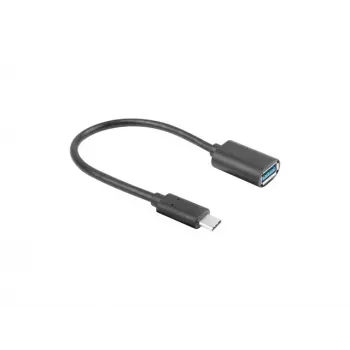 LANBERG AD-UC-UA-04 adapteris USB TYPE-C M - USB Type-A F 15cm Melns