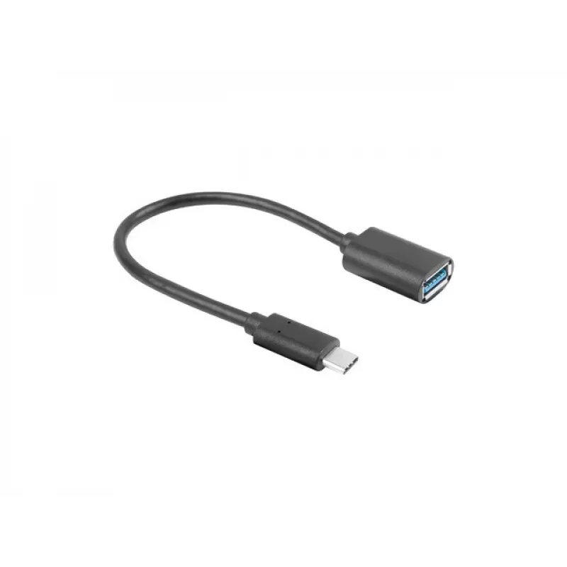 LANBERG AD-UC-UA-04 adapteris USB TYPE-C M - USB Type-A F 15cm Melns