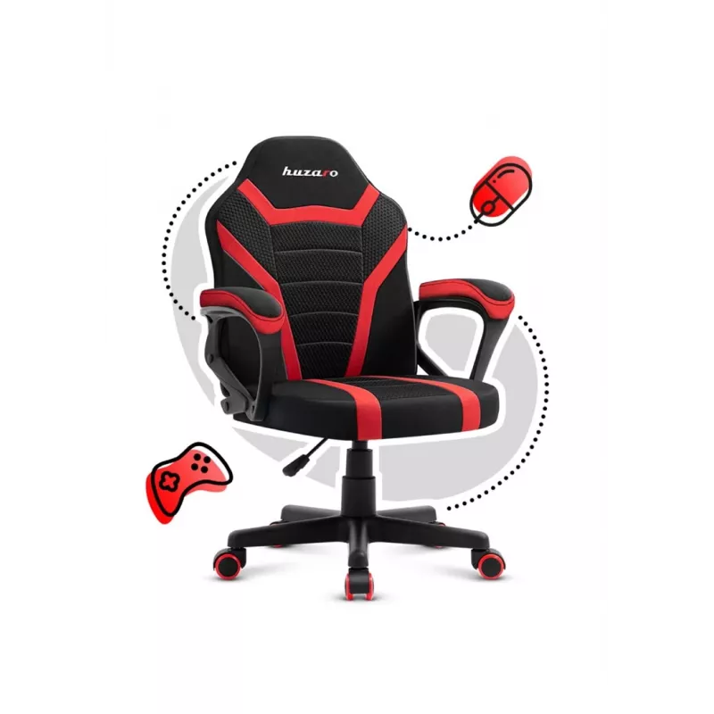 Bērnu spēļu krēsls Huzaro Ranger 1.0 Sarkans Mesh, melns, sarkans