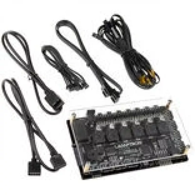 Lamptron Auto-Controller CT630 PWM ARGB — kompakts PWM ARGB ventilatora/kontrolieris, melns
