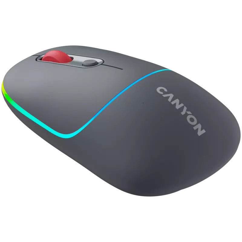 Canyon MW-22 2in1 RGB bezvadu pele - pelēka - Bluetooth/RF - 1.600 dpi - uzlādējama