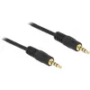 DeLOCK - audio kabelis - 28 AWG - Mini-Phone 3,5 mm, 4-pin (M) - Mini-Phone 3,5 mm, 4-pin (M) - 5,0 m - ekranēts - melns (83438)