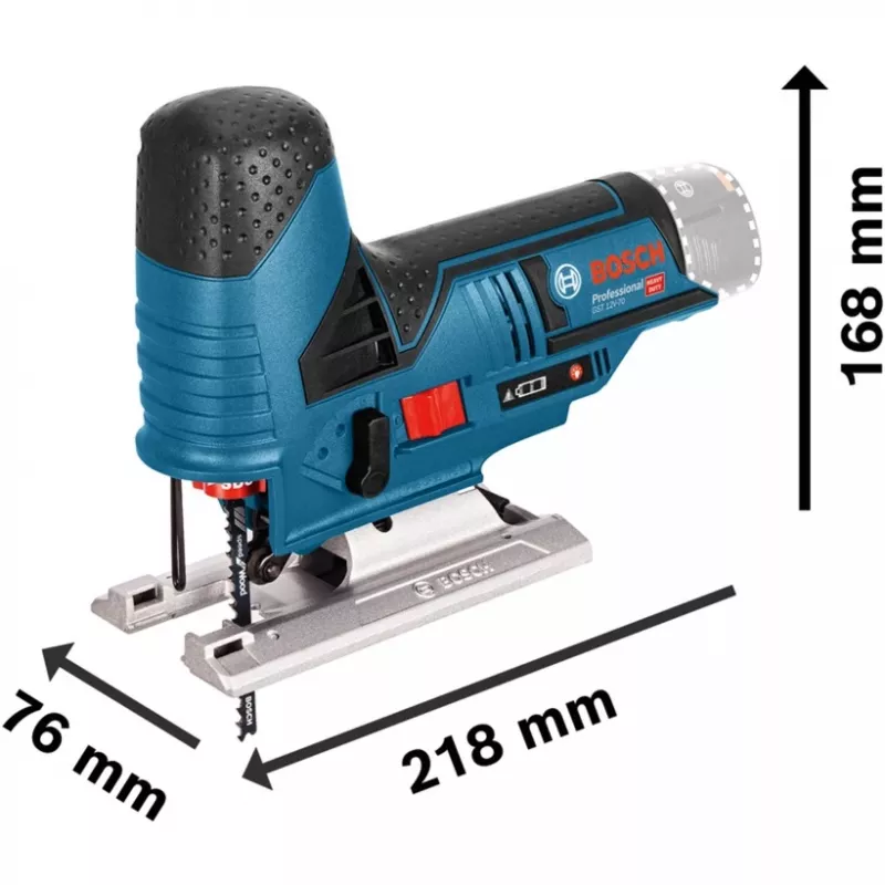Akumulatora figūrzāģis GST 12V-70 Professional, 12 volti (zils/melns, 2x litija jonu akumulators 3,0 Ah, L-BOXX kastē)