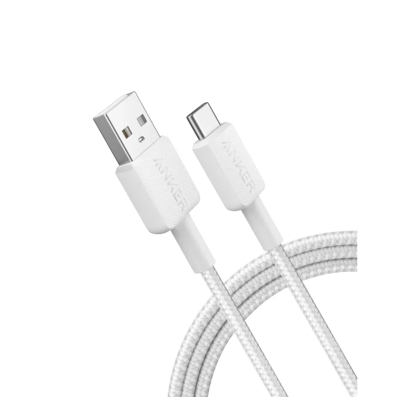 USB A uz USB C kabelis Anker A81H5G21 — 0,9 m, balts