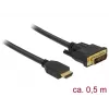 Video kabeļa adapteris DeLOCK 85651 0,5 m HDMI A tipa DVI melns