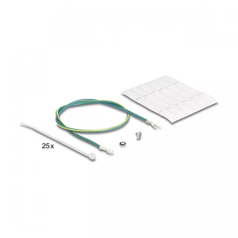 DELOCK 19 collu Keystone ielāpu panelis 24-portu leņķveida ar stiepes samazināšanu, 1U, melns, 482.6×125.5×44.2 mm
