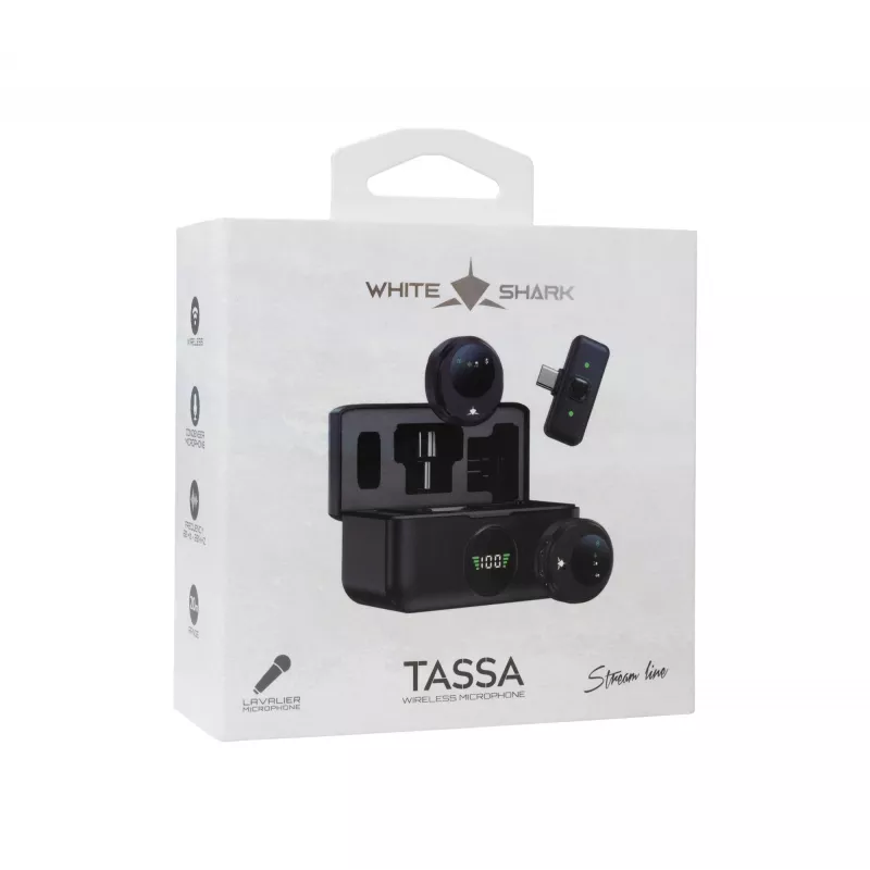 White Shark DSM-06 Tassa Melns ergonomisks dizains RGB apgaismojums