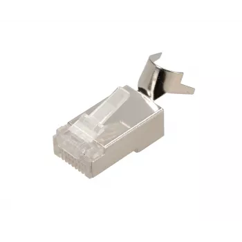 RJ45 savienotājs Extralink CAT6A FTP 8P8C, caurspīdīgs, vīrišķais/sievišķais, 1 gab.