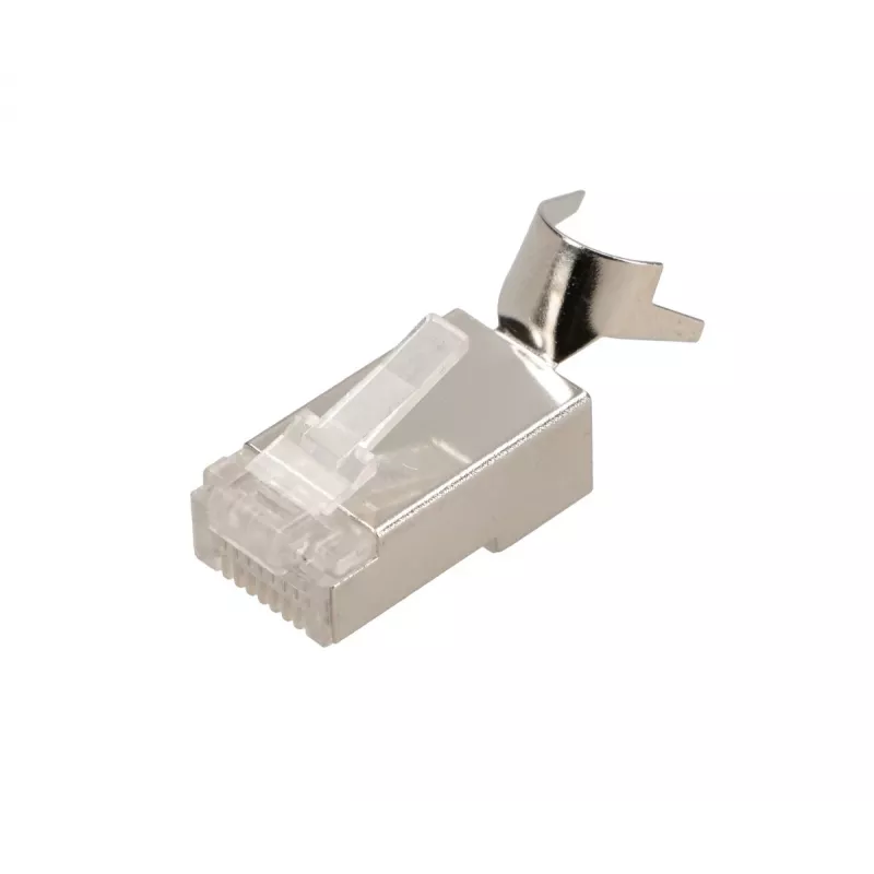 RJ45 savienotājs Extralink CAT6A FTP 8P8C, caurspīdīgs, vīrišķais/sievišķais, 1 gab.