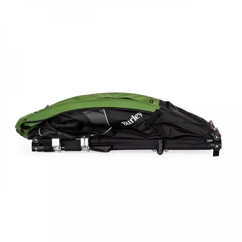Mājdzīvnieku pārnēsātājs BURLEY Tail Wagon BU-947108 — mīkstais suņu pārnēsātājs, melns/zaļš