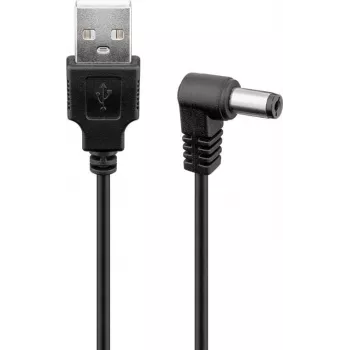 Wentronic 55154 barošanas kabelis melns 0,5 m USB A IEC A tips (5,5 mm - 2,5 mm) (55154)