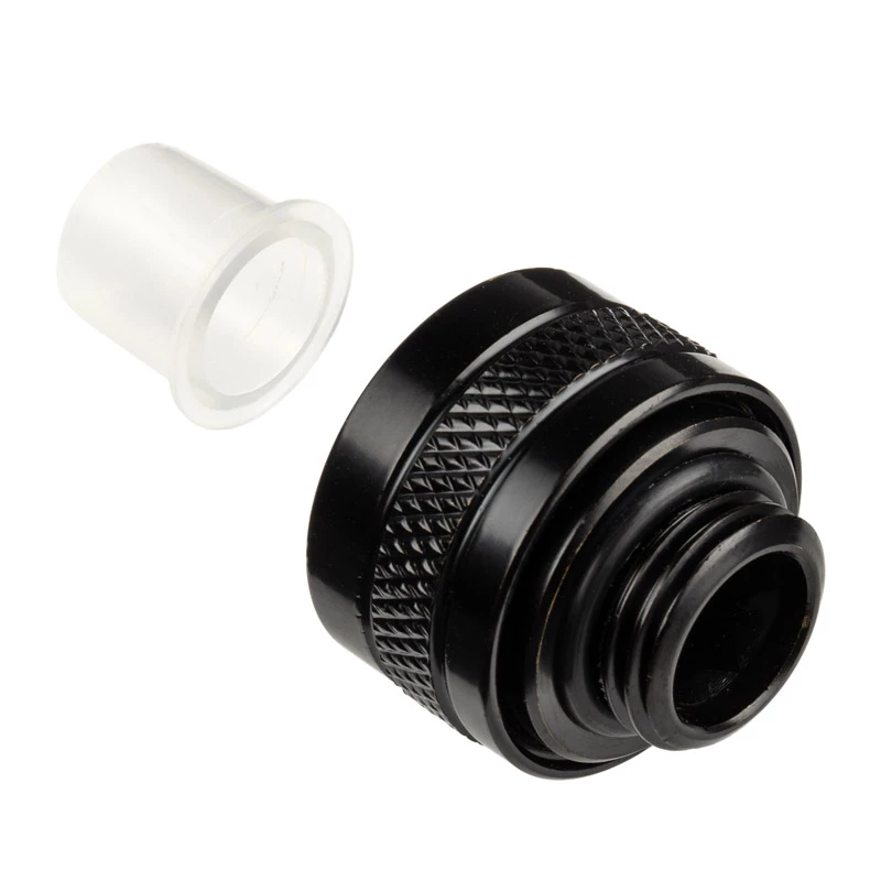 Armatūra Alphacool 17471 — misiņa melna, Ø22 mm, augstums 20 mm