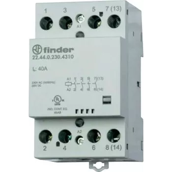 Finder Instalācijas Kontaktors 22.44.0.230.4710 3 Normāli Atvērti Kontakti/1 Normāli Aizvērts Kontakts (30/110/220 V) 40/4/1,2 A (22.44.0.230.4710)