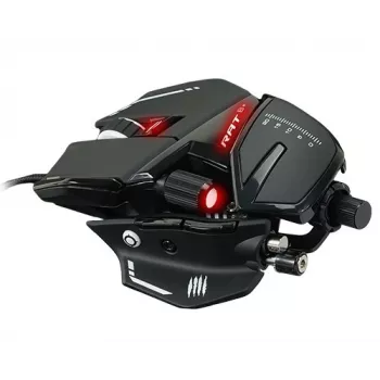 Spēļu pele Mad Catz R.A.T. 8+ — labā roka, optiskā, 16000 DPI, 11 pogas, USB Type-A, 145 g