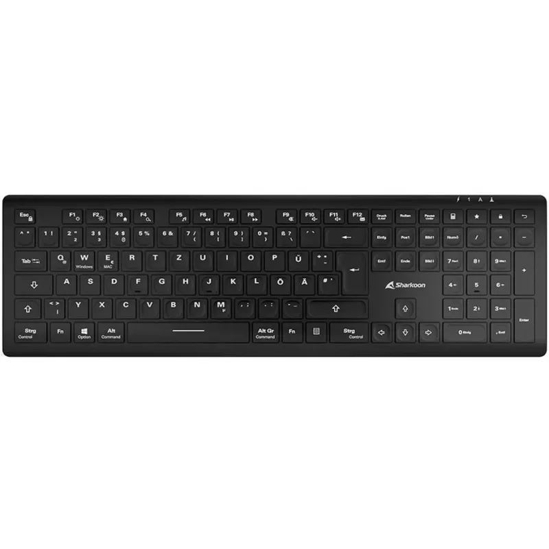 Sharkoon OfficePal K30W melns DE-Izkārtojums Gumijloki