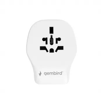 Sienas ceļojumu adapteris GEMBIRD TPA-1A2C20-02-W 20W — 1×USB-A + 2×USB-C, Type G spraudnis, 100–250V, balts