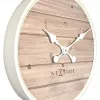 NeXtime klok 3134wi Plank, Ø50 cm, siena, balts