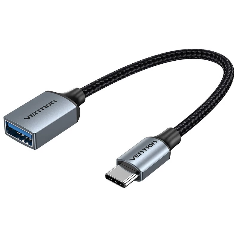 Vention USB 3.0 C maza uz A sievišķā OTG kabelis 0,15 m pelēks alumīnija sakausējuma tips