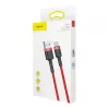 USB 2.0 A uz USB-C vads Baseus CATKLF-B09 1 m QC3.0 neilona pīta sarkana, ātra uzlāde un datu sinhronizācija