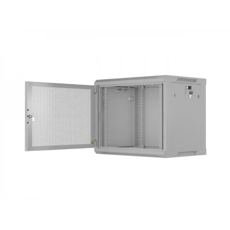 19 inch 9U 600x450 pelēks sienas montāžas skapis, perforēts
