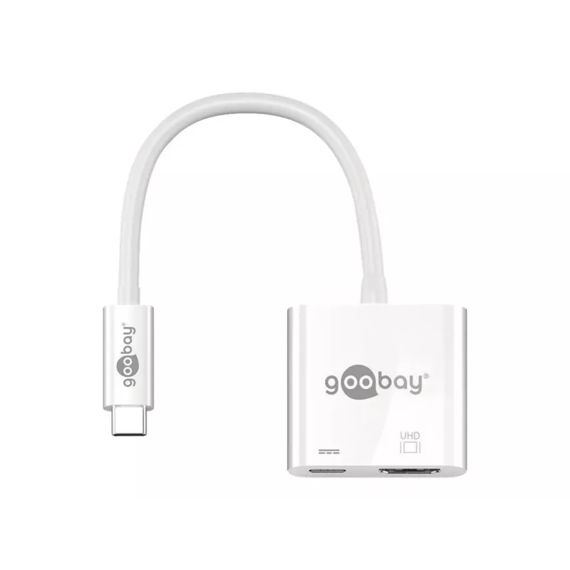 Goobay USB-C™ Multiport Adapter HDMI, balts, 0,145 m - paplašina USB-C™ ierīci ar HDMI™ savienotāju (62110)