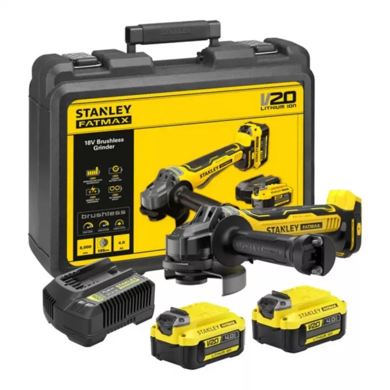 125 mm bezvadu leņķa slīpmašīna 2x4.0Ah SFMCG700M2K STANLEY