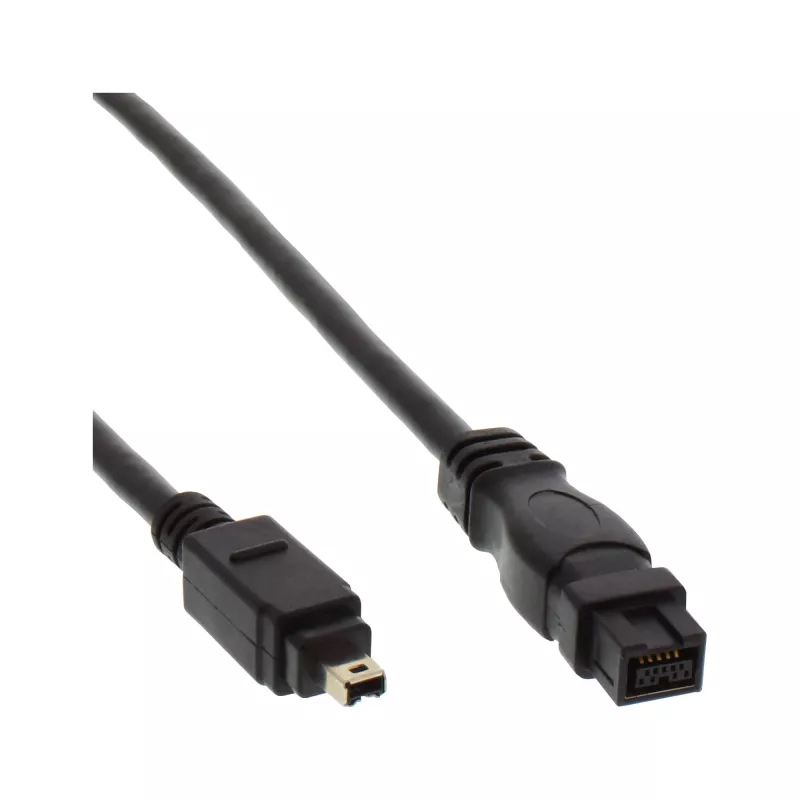 FireWire 400 uz 800 kabelis InLine 34901 1m vīriešu/vīriešu melns
