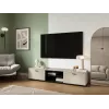 TV skapis Cama Meble SOHO 180x43x37 cm — kašmira krāsas virsma, melns rāmis