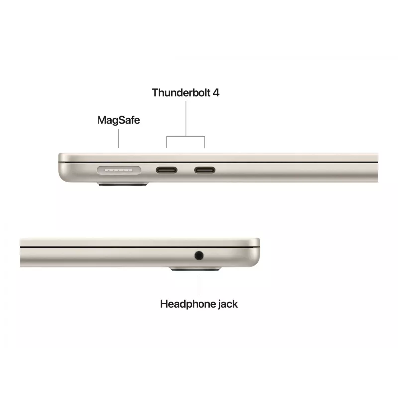 MacBook Air 13, Starlight, M4 (10-CPU/10-GPU), 24GB, 512GB, vācu, 35W Dual USB-C Port Power Adapter, MC6A4D/A