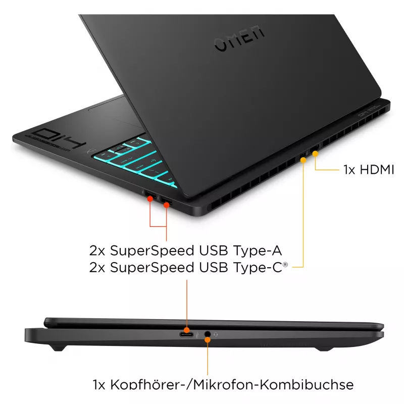 HP OMEN Transcend Gaming klēpjdators 14-fb1075ng 14 3K OLED U7-255H 32GB/1TB SSD RTX5060 Win11 - BV8C5EA - ABD (BV8C5EA#ABD)