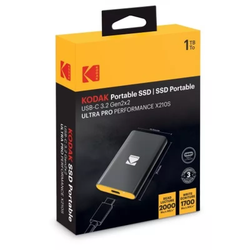 Pārnēsājamais SSD Kodak X210 S 3.2 Gen2 1TB EKSSD1TX210SK