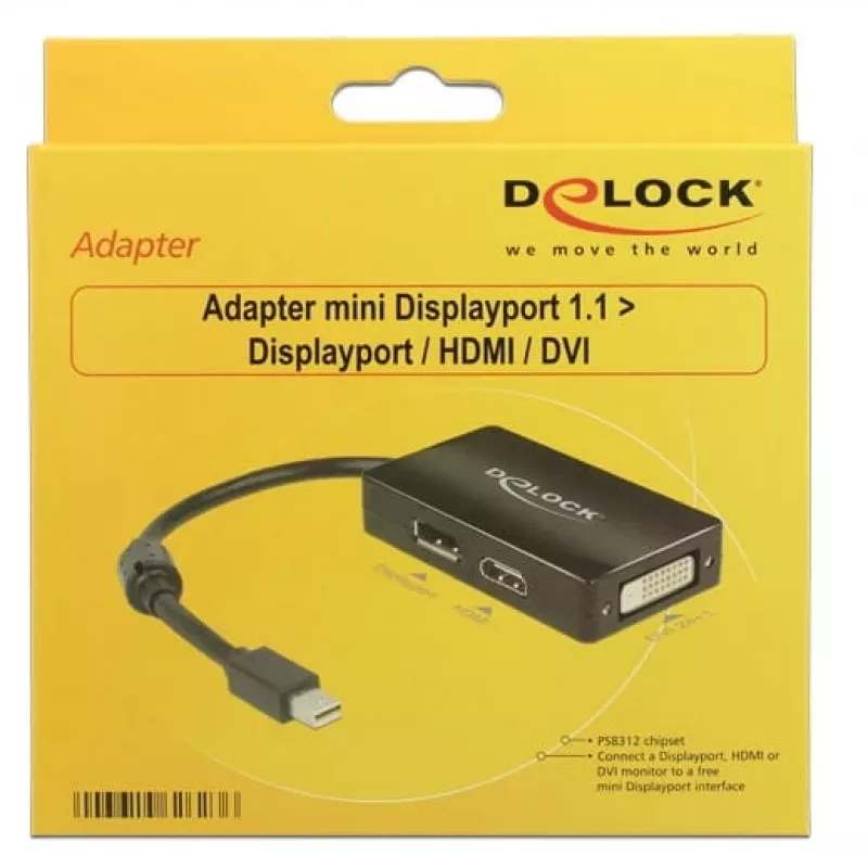 Kabelis DeLOCK 0,16 m DisplayPort HDMI DVI Mini DisplayPort
