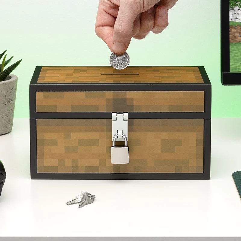 Paladone Minecraft lādes dizaina naudas kaste PP13601MCF monētu banka bērniem un faniem