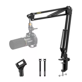 Boom microphone stand MAONO B01 (BA20) — desk mount base, Melns, max desk thickness 4.5 cm