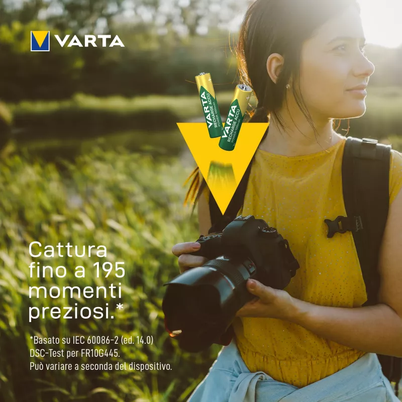 VARTA HR03 AAA Recharge Accu Jauda 1000 mAh 05703 Rechargeable batteries 4 gab. Green, dzeltena