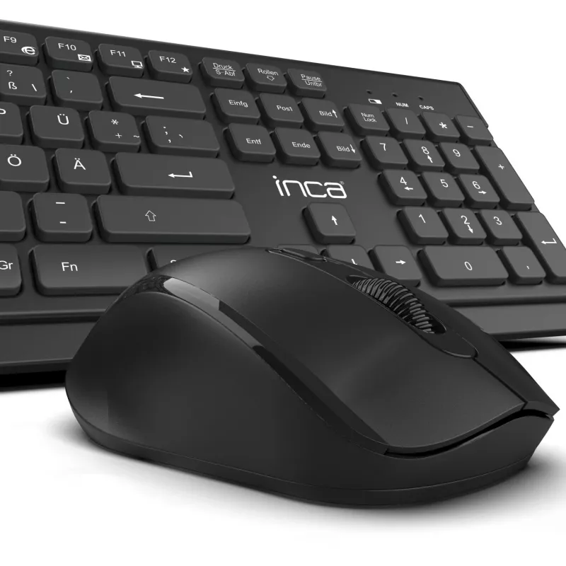 Inca IWS-519 klaviatūra ar peli biroja RF bezvadu QWERTY turku melna