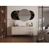 Kumode cama meble ALMERA 156×42×75 cm, valrieksts/kašmirs, 3 atvilktnes, skaidu plāksne