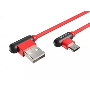 USB kabelis NATEC NKA-1201 USB 2.0 1m USB A USB C Melns Sarkans