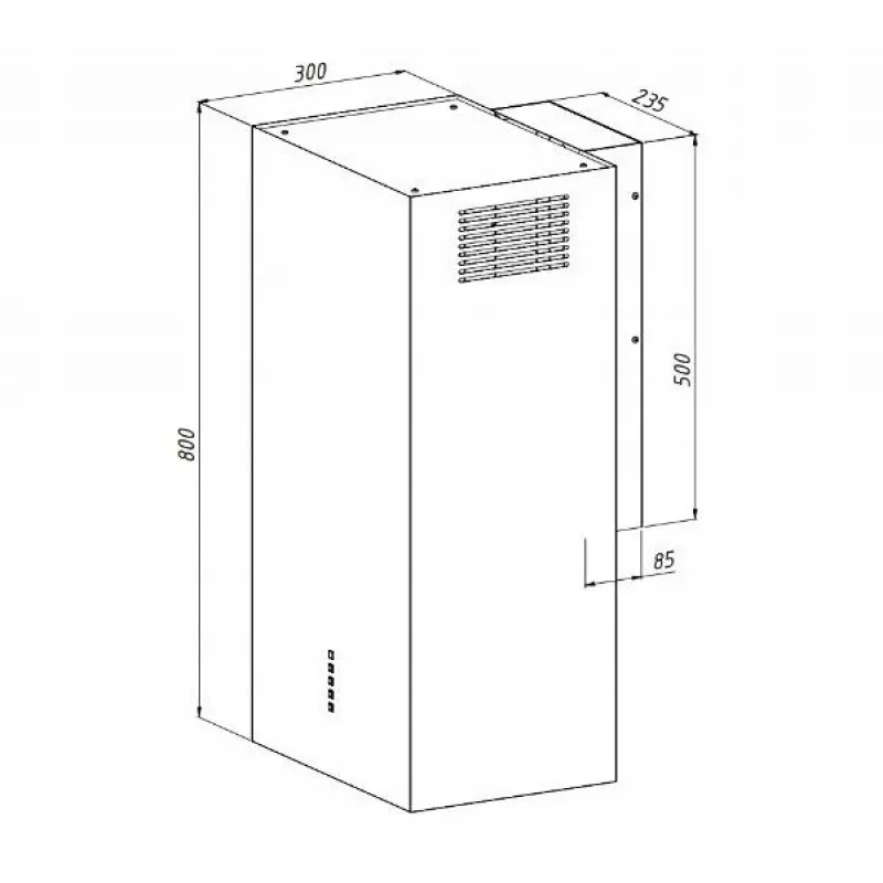 Pie sienas stiprināms virtuves nosūcējs AKPO WK-4 CUBERA WL melns matēts T520 M3, 400 mm, 450 m³/h, alumīnija filtrs
