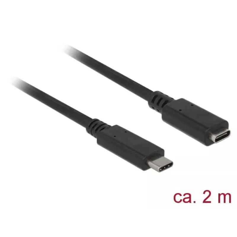 USB kabelis DeLOCK SuperSpeed USB 3.2 Gen 1 2m USB C melns