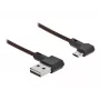 USB kabelis DeLOCK EASY-USB 2.0 Type-A vīrieša uz Micro-B vīrieša leņķa 0,2 m melns