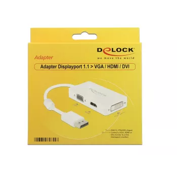 Kabelis DeLOCK 0.16m DisplayPort VGA HDMI DVI-D